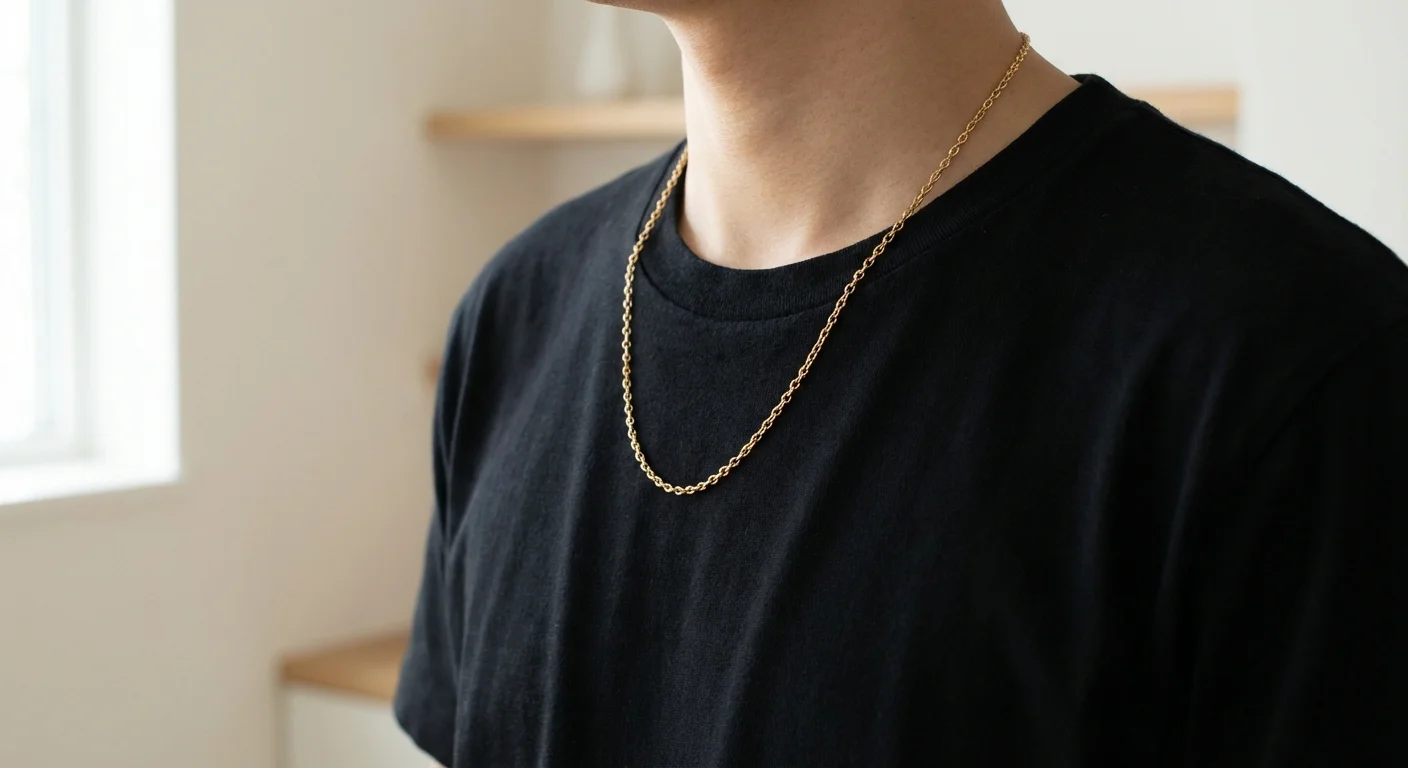 Fine Cable Chain Necklace — detail view