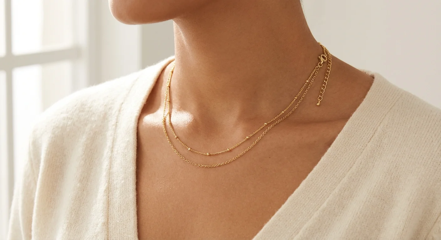 Layering Chain Necklace — detail view