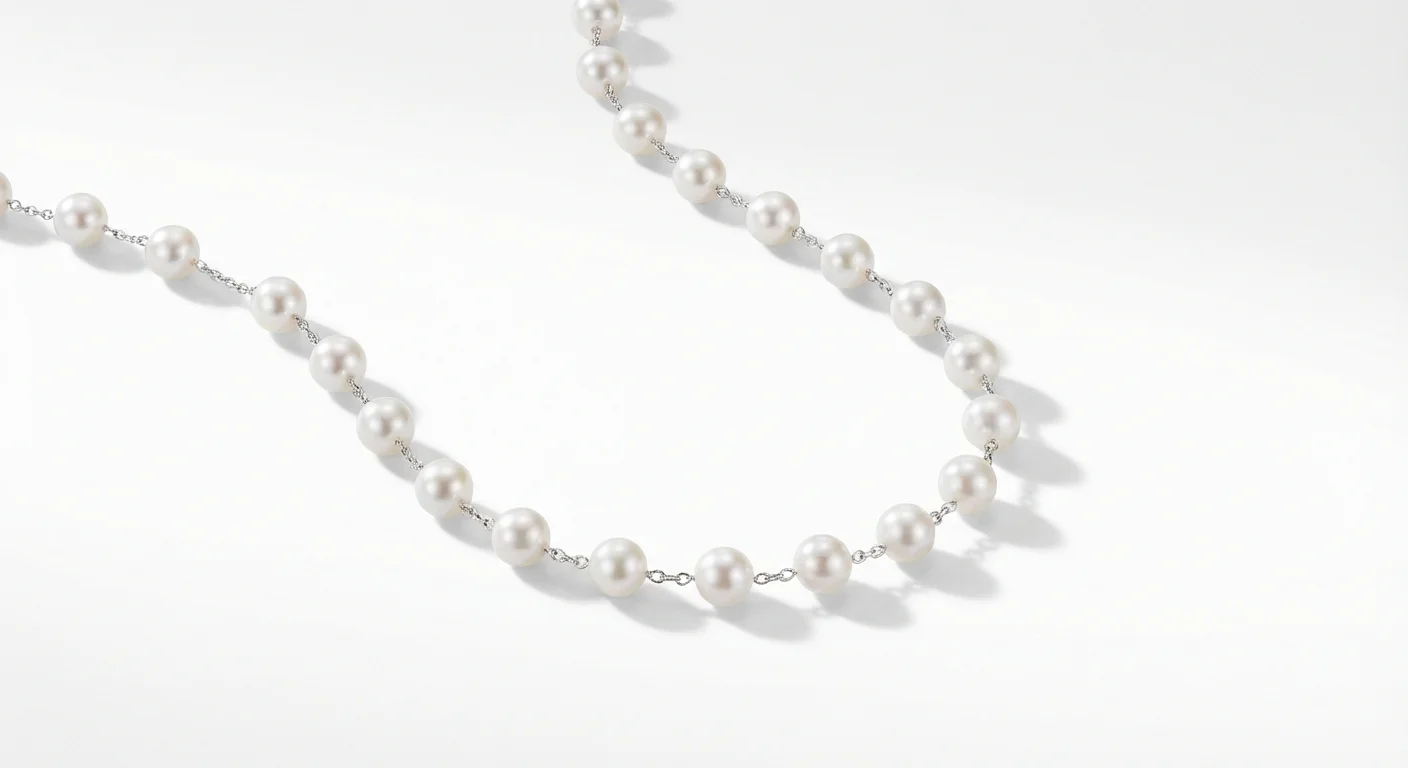 Modern Pearl Necklace — front view