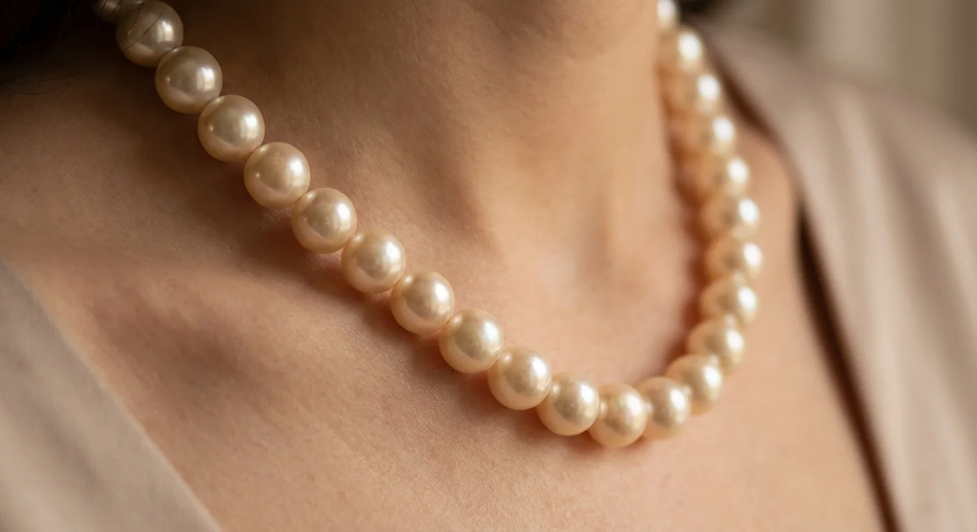 Modern Pearl Necklace — detail view